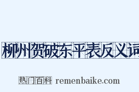 柳州贺破东平表反义词是什么意思的图片